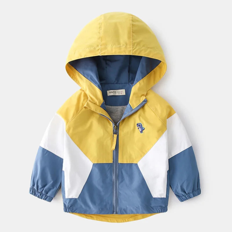 Abrigos de primavera y otoño para niños, chaquetas para niños, cortavientos con capucha y bolsillo, prendas de vestir exteriores con cremallera, ropa para bebés de 2 a 7 años