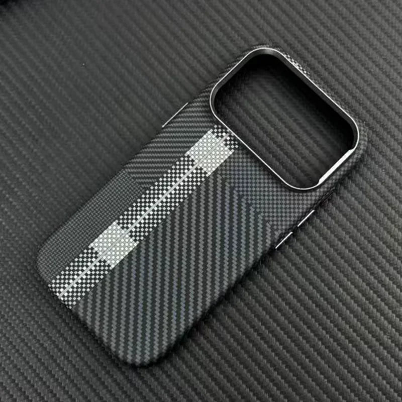 Funda Magnética con Textura de Fibra de Carbono para iPhone 17, 17 Pro Max, 16 Pro, 15, 14, 13, Ultrafina, con Lente de Aleación, Carga Inalámbrica, Carcasa Rígida