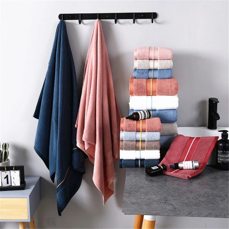 Toalla de algodón puro, toallas absorbentes para adultos, Color sólido, toalla de ducha de mano suave y absorbente para la cara, 34x74cm