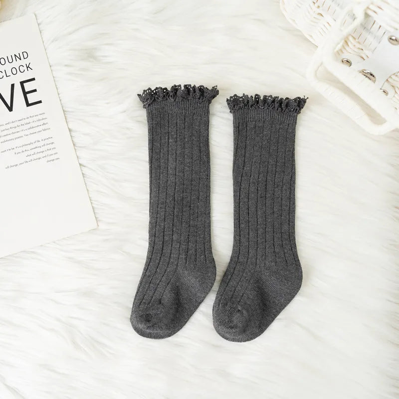 Calcetines Largos con Encaje para Niñas