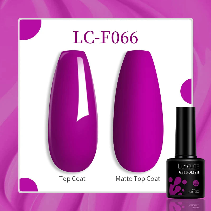 LILYCUTE-esmalte en Gel para uñas, barniz semipermanente para manicura, con LED UV, 129 colores, 7ML