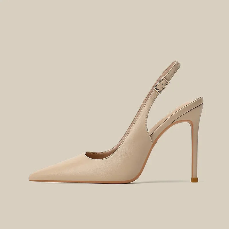 Nuevas Sandalias Planas con Tacón Fino y Hebilla en el Talón, Punta Abierta y Correa de Cuero Suave para Mujer, Ideales para el Trabajo Diario, Modelo 2026
