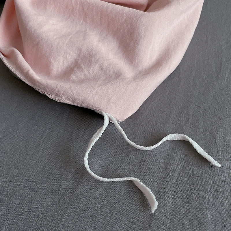 Funda nórdica de poliéster para dormitorio, juego de ropa de cama de 3 piezas, Color liso, rosa y gris, 2 fundas de almohada