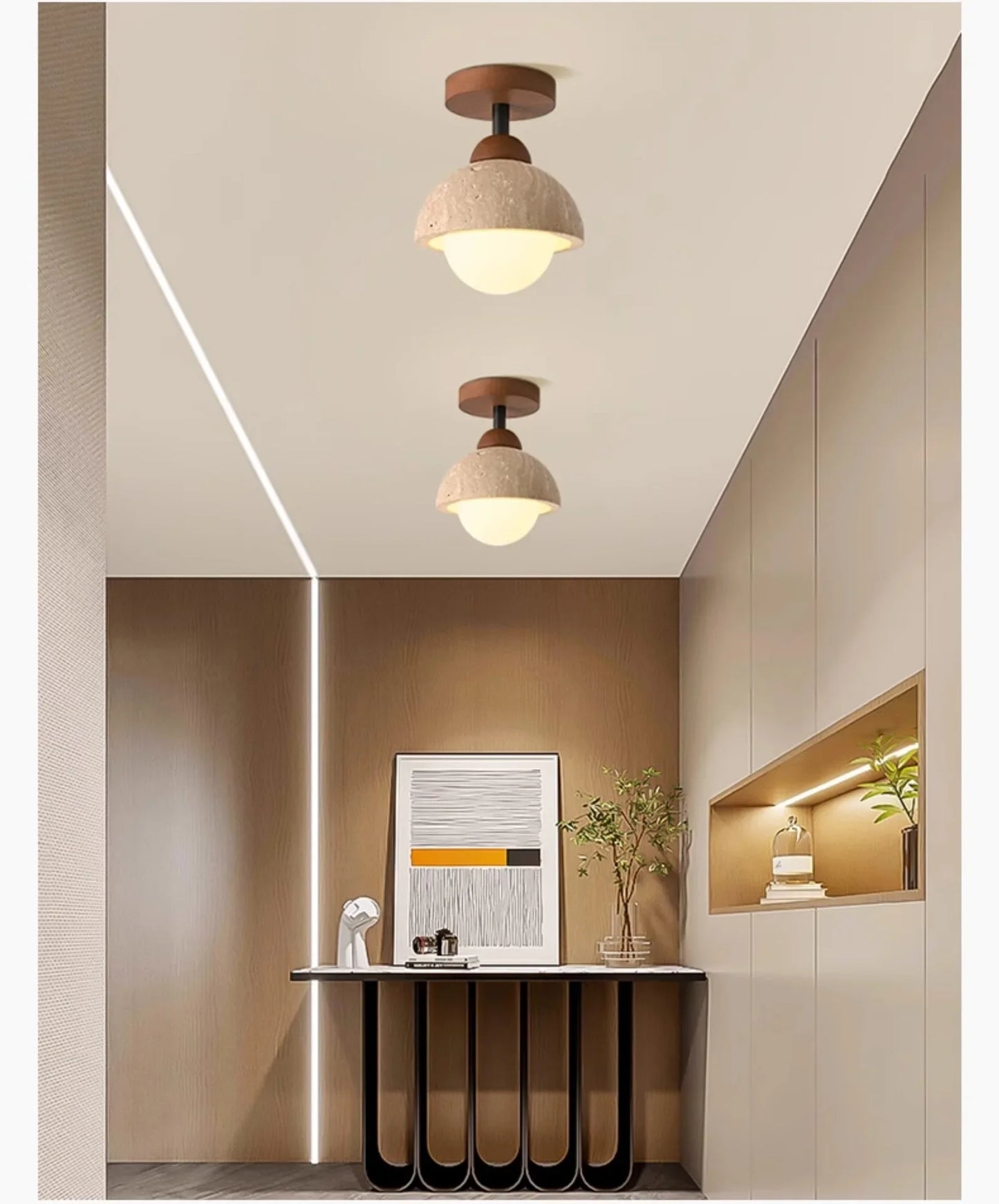Lámpara de techo LED de piedra travertino, accesorio de iluminación para pasillo, sala de estar, comedor, decoración de dormitorio, lámpara de techo