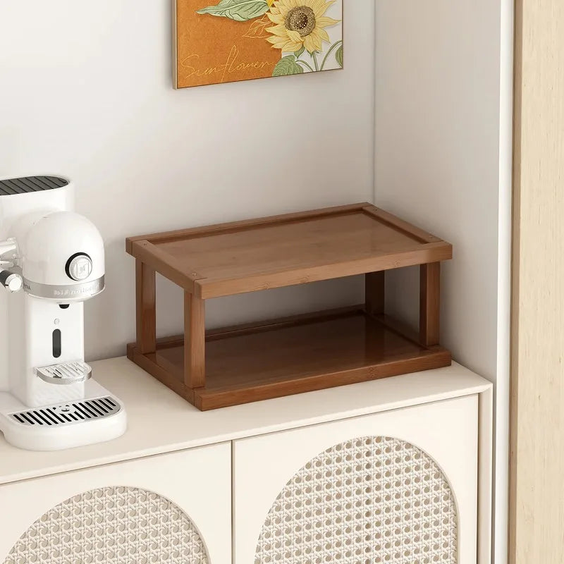 Estante de almacenamiento de escritorio de doble capa, organizador de encimera, portavasos Simple para organización de mesa de comedor y cocina