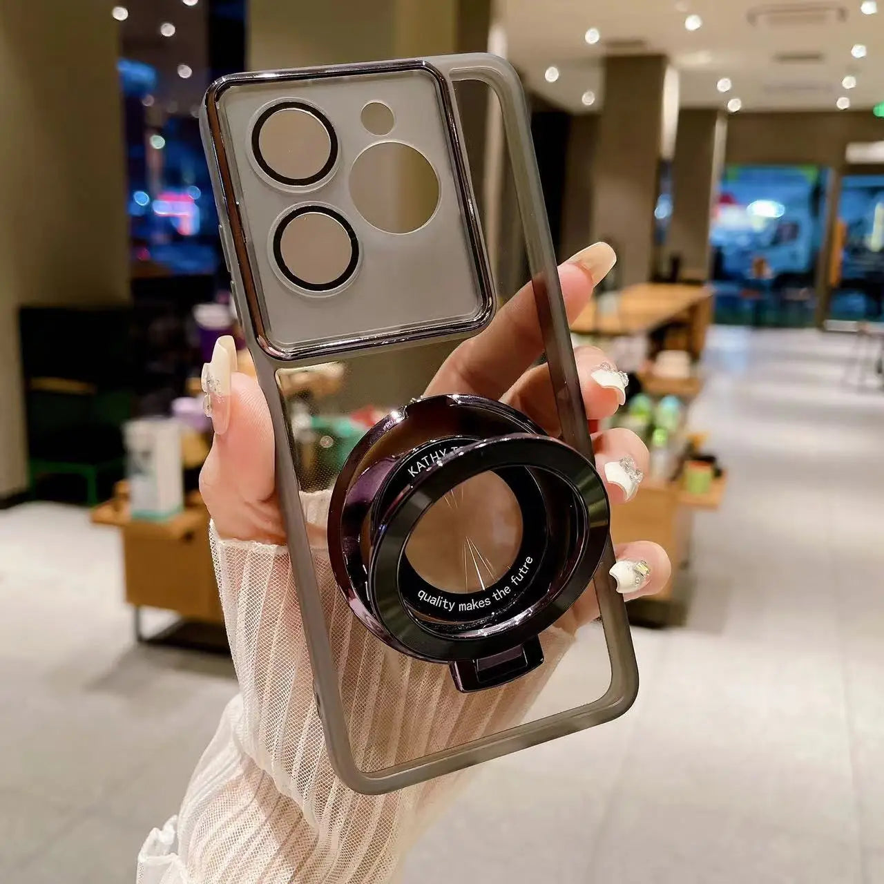 Funda de teléfono con soporte de anillo magnético para Realme 15 15T Realme 14 13 12 11 Pro Plus Pro + Note 70 60 50 70T cubierta transparente