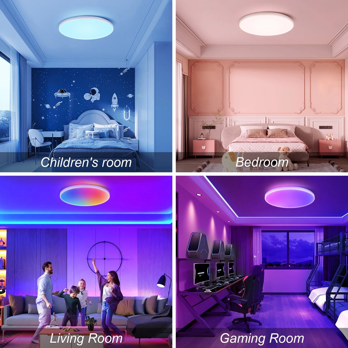 Lámpara de techo con control remoto, lámpara led para dormitorio, lámparas de techo grandes, luces Led con control remoto, luces led regulables
