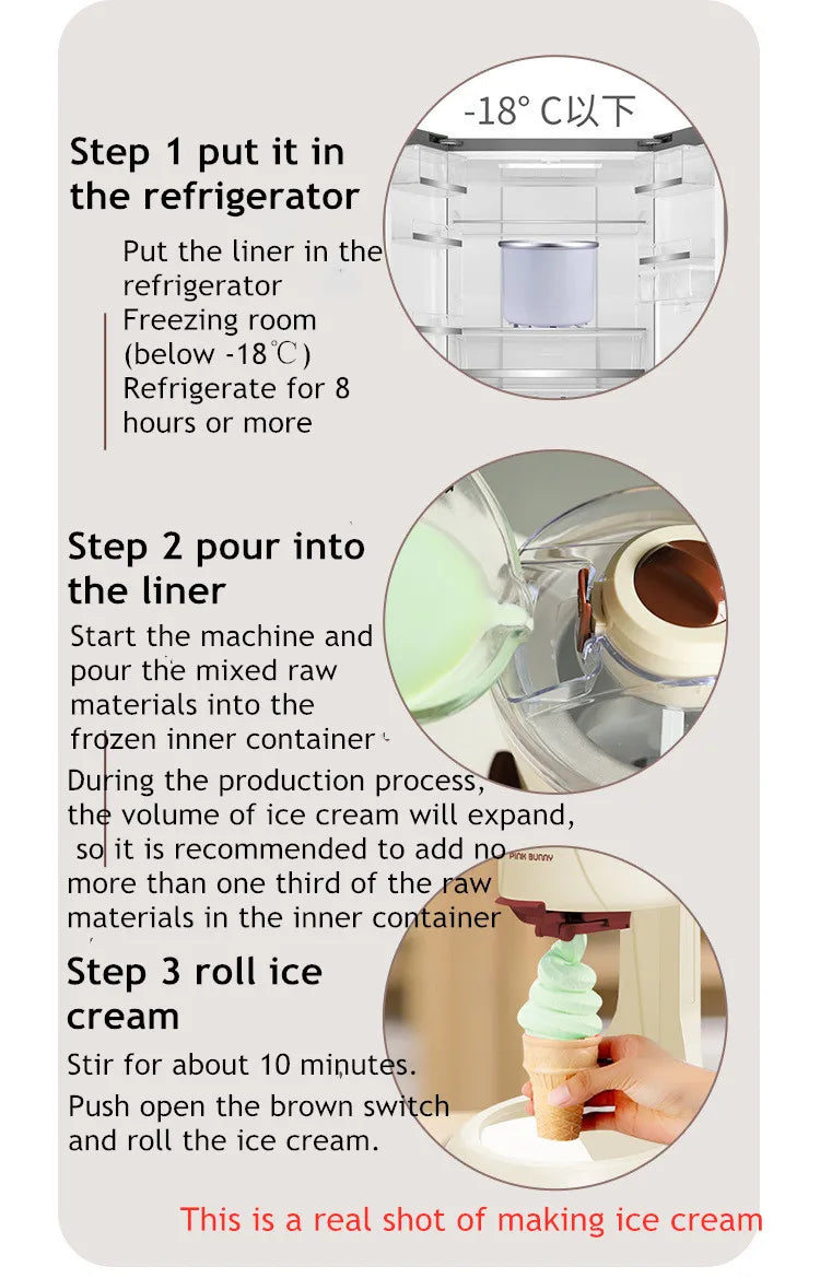 Máquina de helado Manual automática de sobremesa operación Simple Mini máquina de helado suave de gran capacidad para el hogar DI