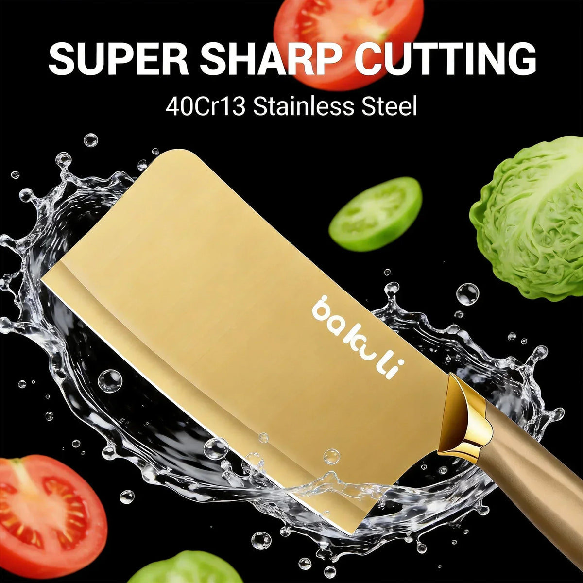 Juego de Cuchillos de Cocina Dorados de 4 Piezas, Hojas con Revestimiento de Titanio Antiadherente, Mango Ergonómico, Cuchillo de Chef, Cuchillo Multiusos, Cuchillos para Frutas para el Hogar
