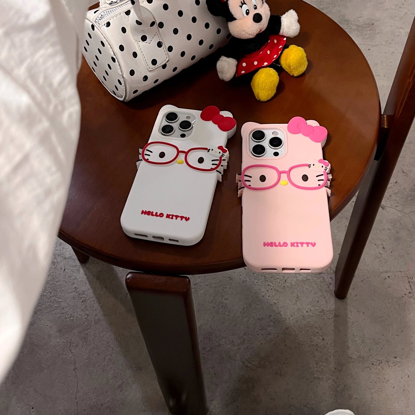 Funda de teléfono estereoscópica 3D para iPhone 17 16 15 14 13 12 11 Pro Max, fundas con lazo de Hello Kitty de dibujos animados bonitos de Sanrio, funda de silicona suave