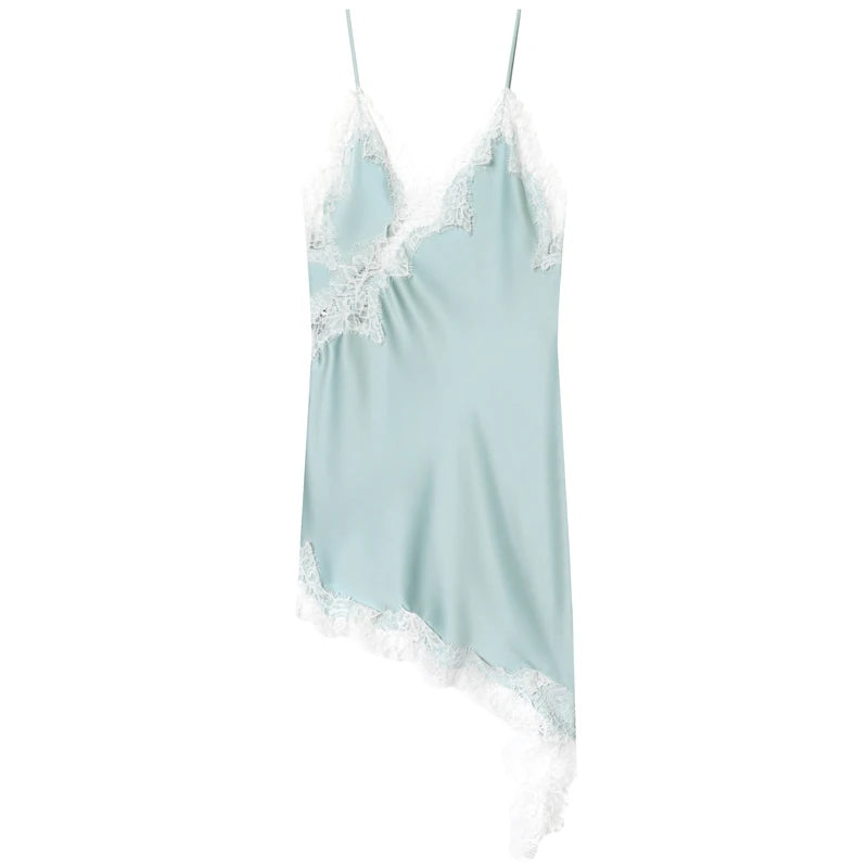 HXAO Vestidos para mujer, vestido asimétrico de encaje, verano 2025, Vestidos de noche sexis para mujer, Mini Vestidos marrones sin mangas y sin espalda