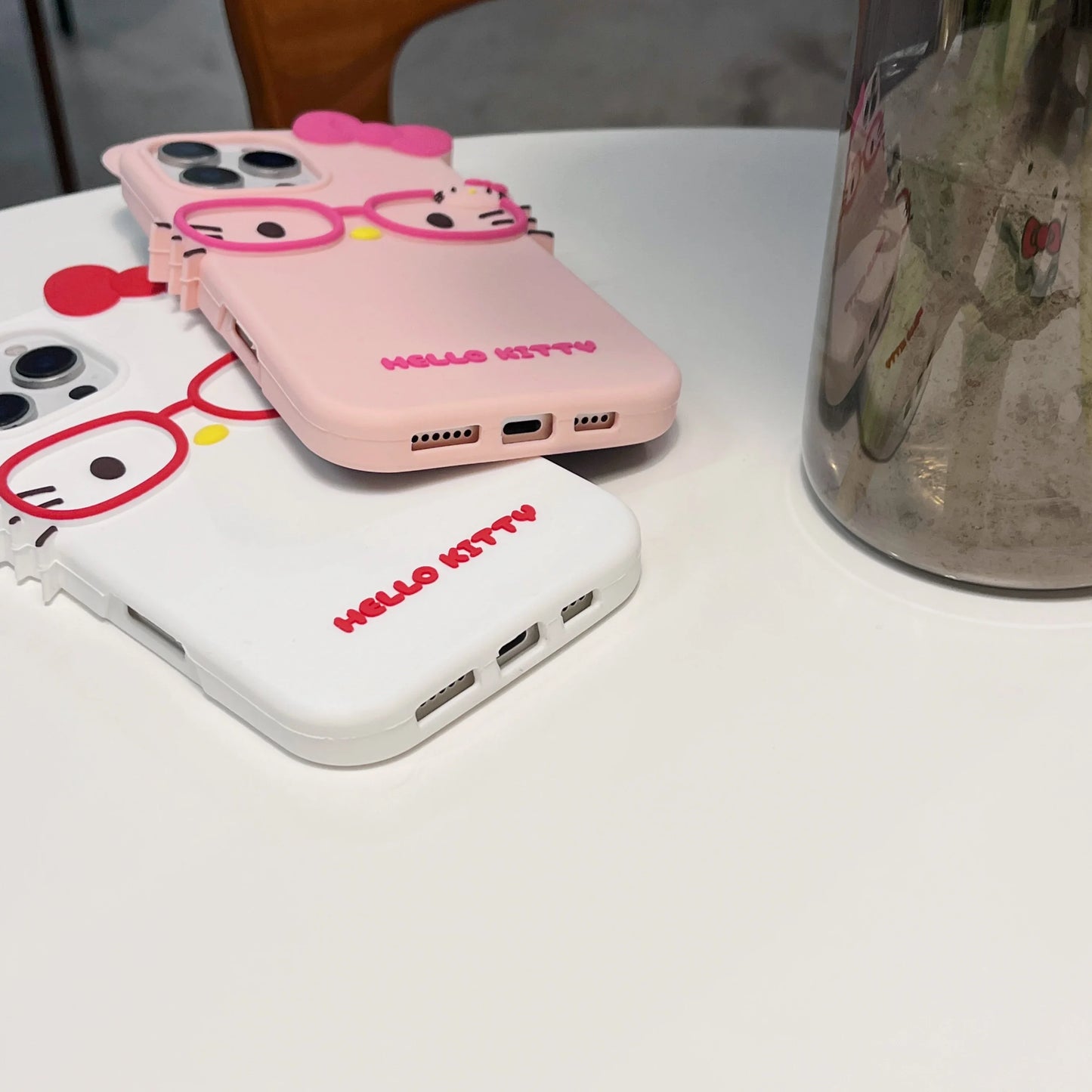 Funda de teléfono estereoscópica 3D para iPhone 17 16 15 14 13 12 11 Pro Max, fundas con lazo de Hello Kitty de dibujos animados bonitos de Sanrio, funda de silicona suave