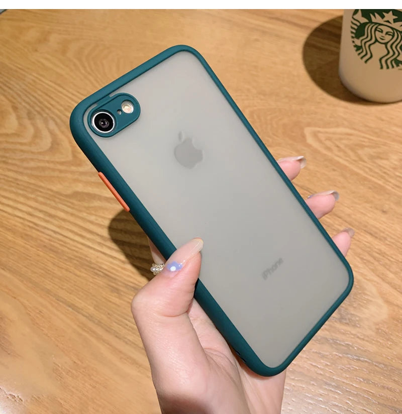 Funda anticaída 2 en 1 para iphone, carcasa protectora de poros finos, esmerilada, para iphone SE 2020, 7, 8, SE2, 2020, 2022