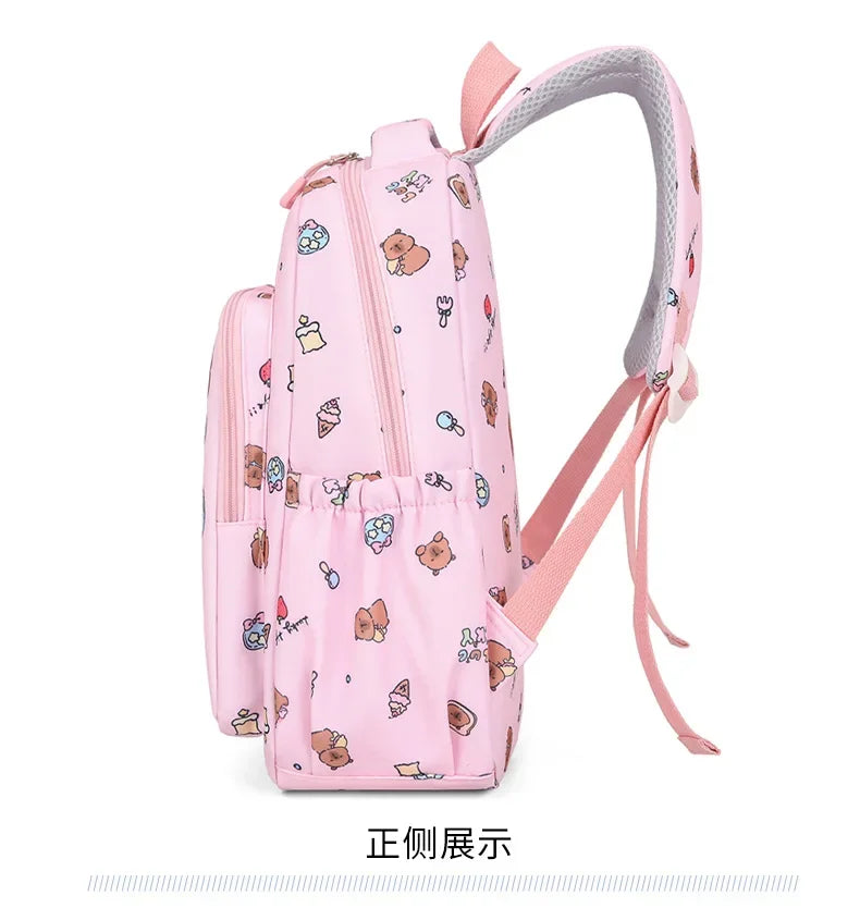 Mochila colorida Capybara 3 unids/set para mujer, mochilas escolares informales con bolsa de almuerzo, mochila para chica, niño, estudiante y adolescente