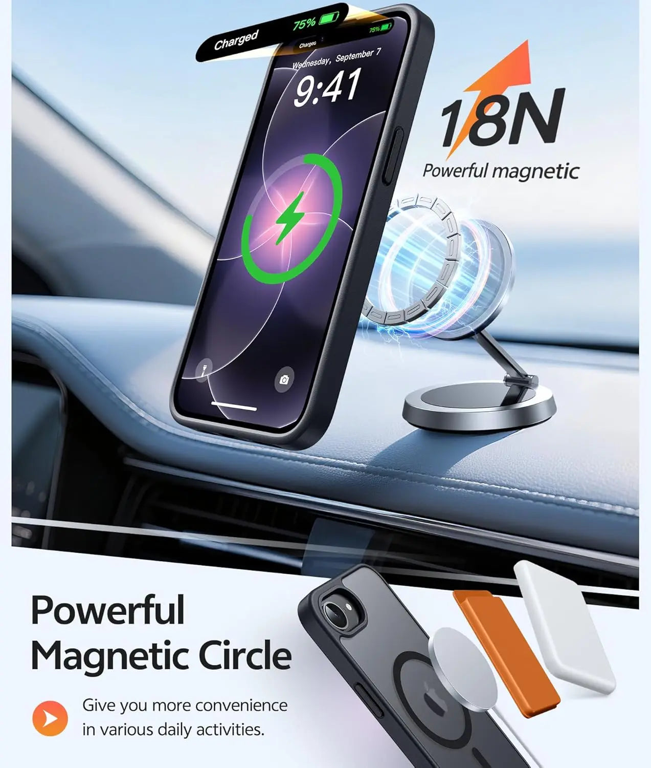 Funda para iPhone 17e/16e con Magnético, Translúcida y Mate, con [Protector de Pantalla], Antigolpes y Protectora