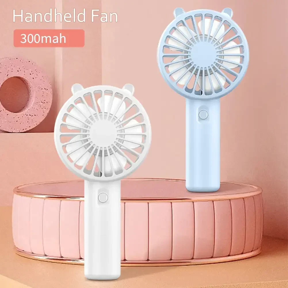Ventilador de mano portátil, pequeño ventilador de refrigeración, recargable por USB, Enfriador silencioso de pestañas, ventilador de mano, Mini escritorio recargable por USB