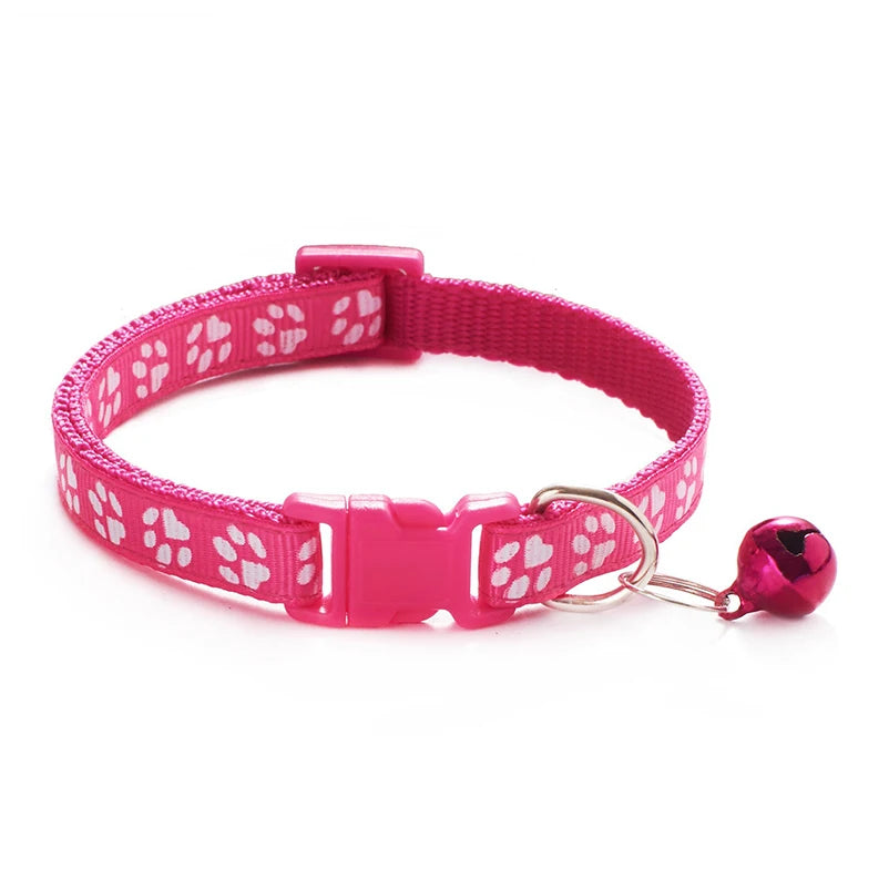 Collar de Moda para Gatos, con Patrón Colorido y Campana, Ajustable, para Gatos y Gatitos, Collar con Anillo DIY, Accesorios para Mascotas