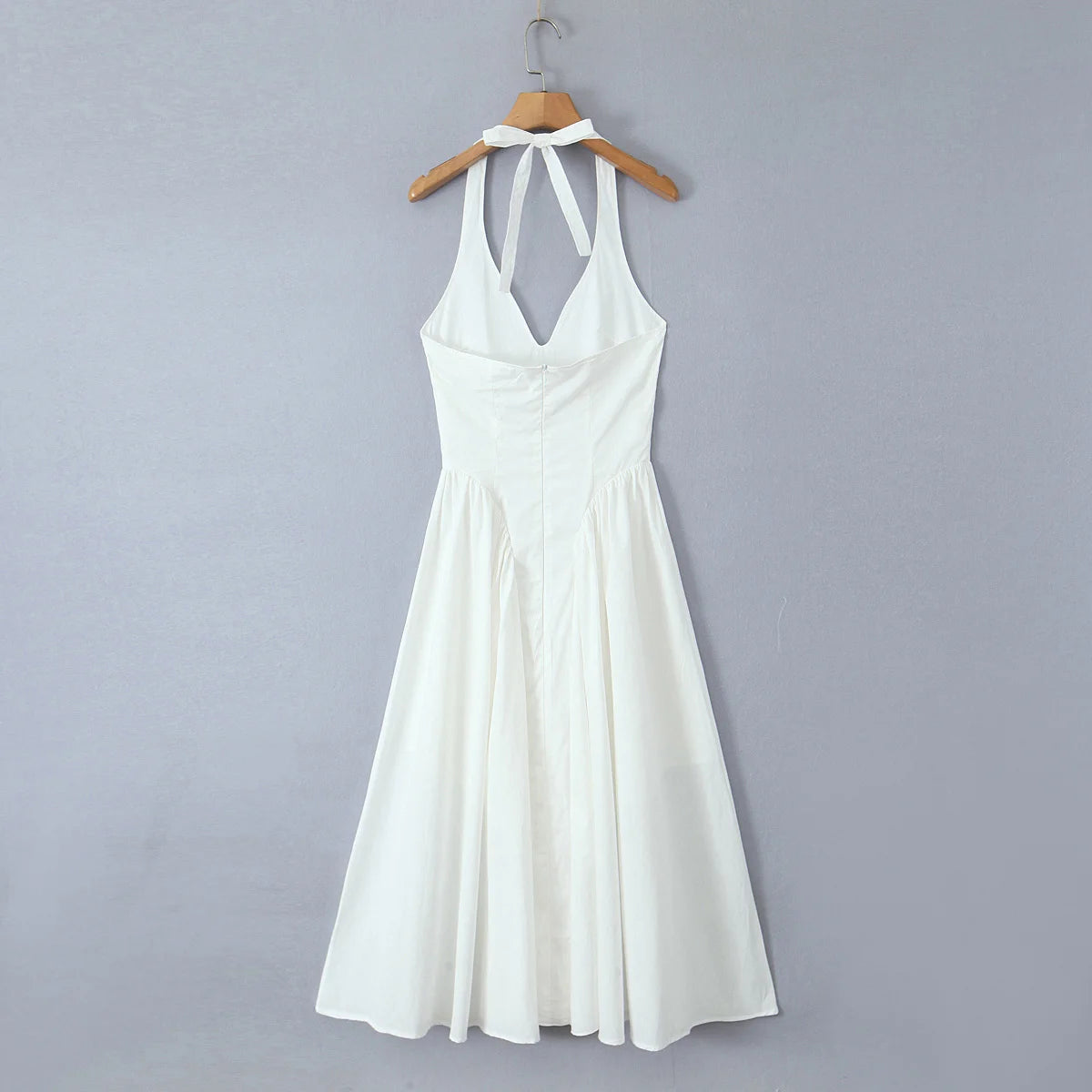 YENKYE-vestido Sexy con espalda descubierta para mujer, vestido verde elegante con cuello Halter, cintura baja, corte en A, Midi, vestidos de fiesta de noche de verano, bata de algodón