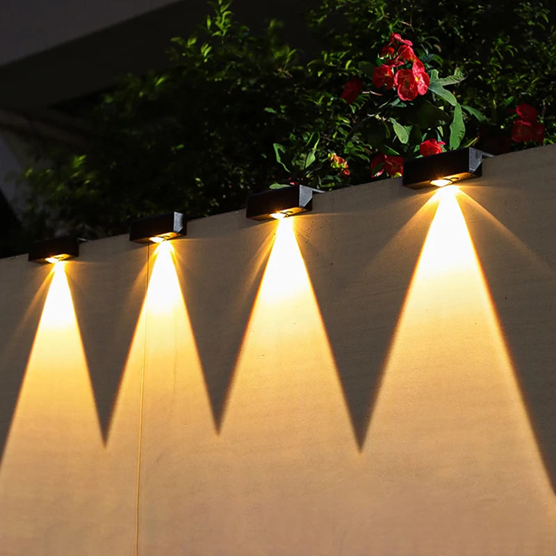 Lámpara LED alimentada por energía Solar, luces solares superbrillantes para jardín, luz impermeable para exteriores, escaleras, balcón, iluminación decorativa de calle