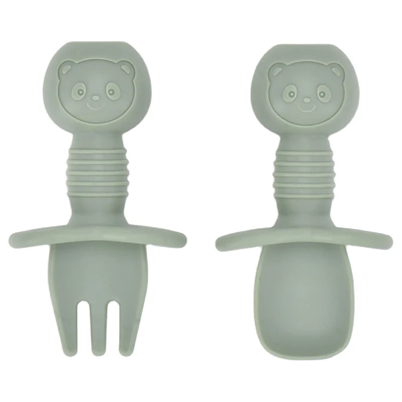 4 unids/set plato de comedor de silicona seguro para bebé, platos sólidos de dibujos animados para niños, juego de vajilla para bebé con cara sonriente, plato Retro para niños