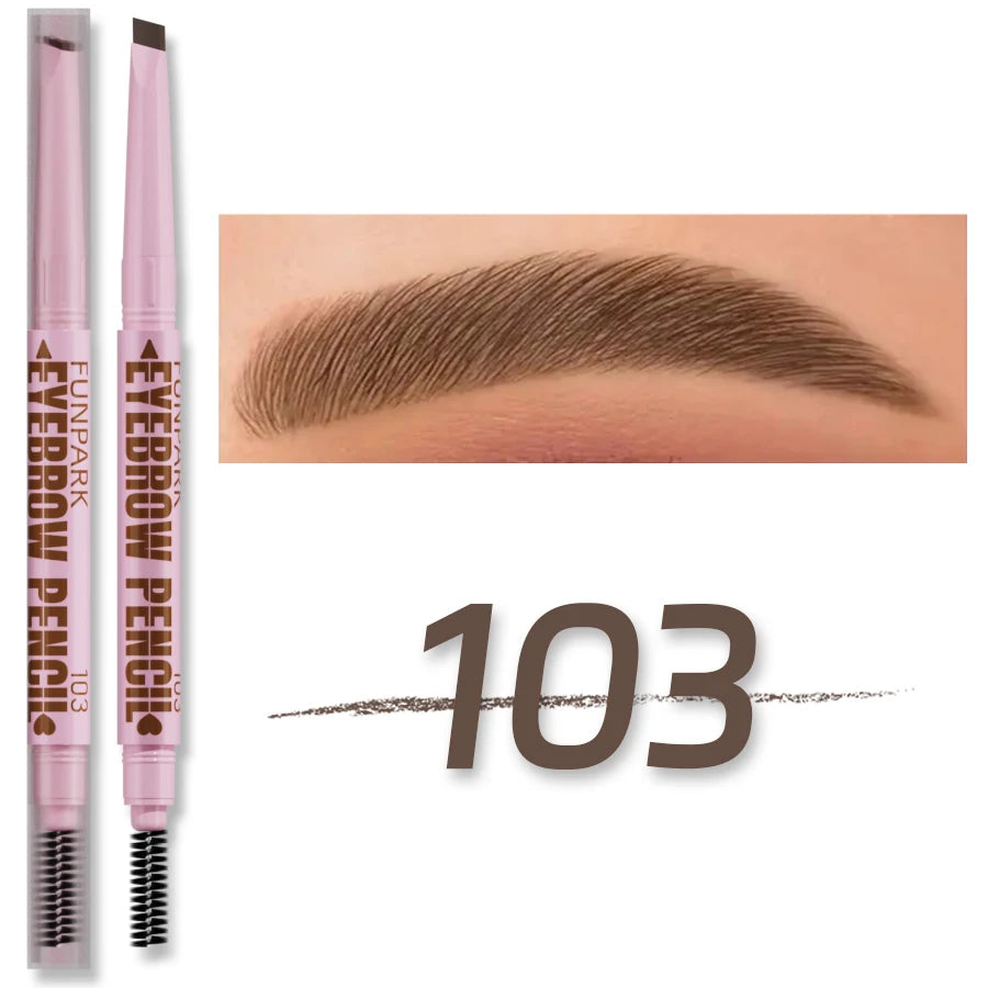 Lápiz de cejas 2 en 1, cosméticos profesionales, maquillaje para mujeres, 5 colores, pincel de tatuaje de cejas resistente al agua, lápiz de cejas de larga duración