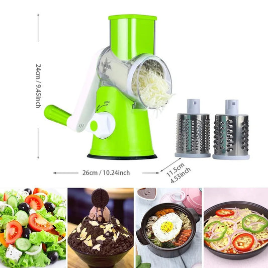 Rallador de queso rotativo Manual para cortador de verduras, rebanador de patatas, mandolina, picador de verduras multifuncional, accesorios de cocina