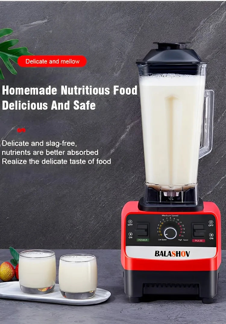 Licuadora comercial de alta resistencia de 2000W, Mezclador estacionario, procesador de alimentos, batidos de hielo para cocina, licuadora exprimidora de alta potencia sin BPA