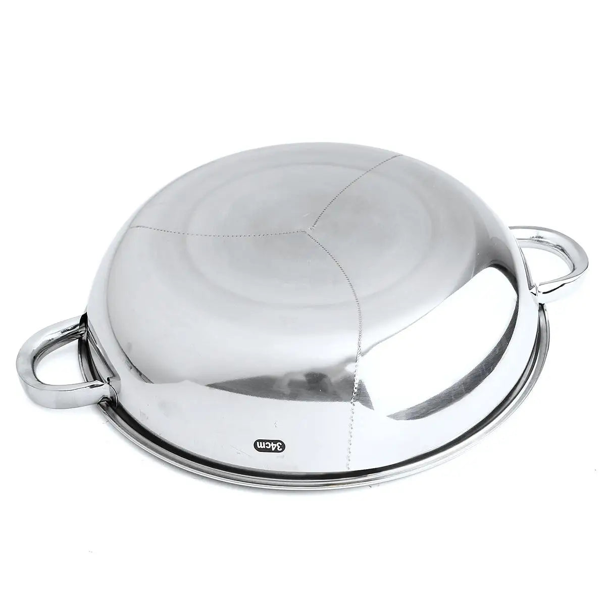 Olla caliente de acero inoxidable de 34cm, tres utensilios de cocina divididos, olla de inducción para ovejas pequeñas, olla caliente con rayas, Compatible con cocina, fiesta de invierno