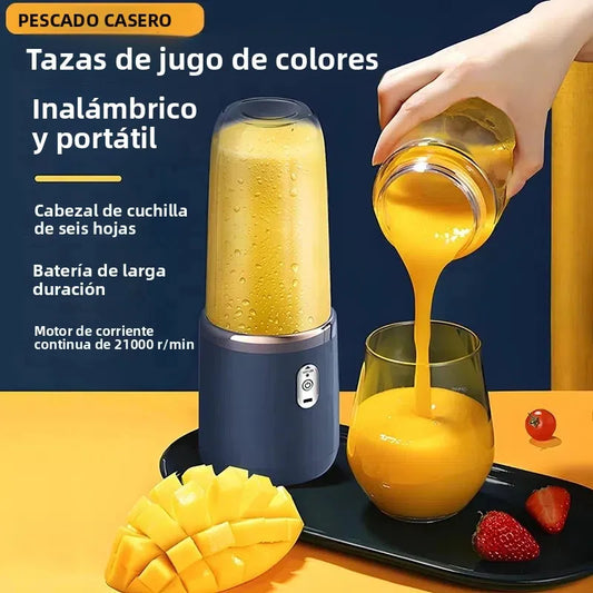 Licuadora Portátil Eléctrica con 6 Cuchillas, Multifuncional, para Jugos, Smoothies, Hielo y Procesamiento de Alimentos