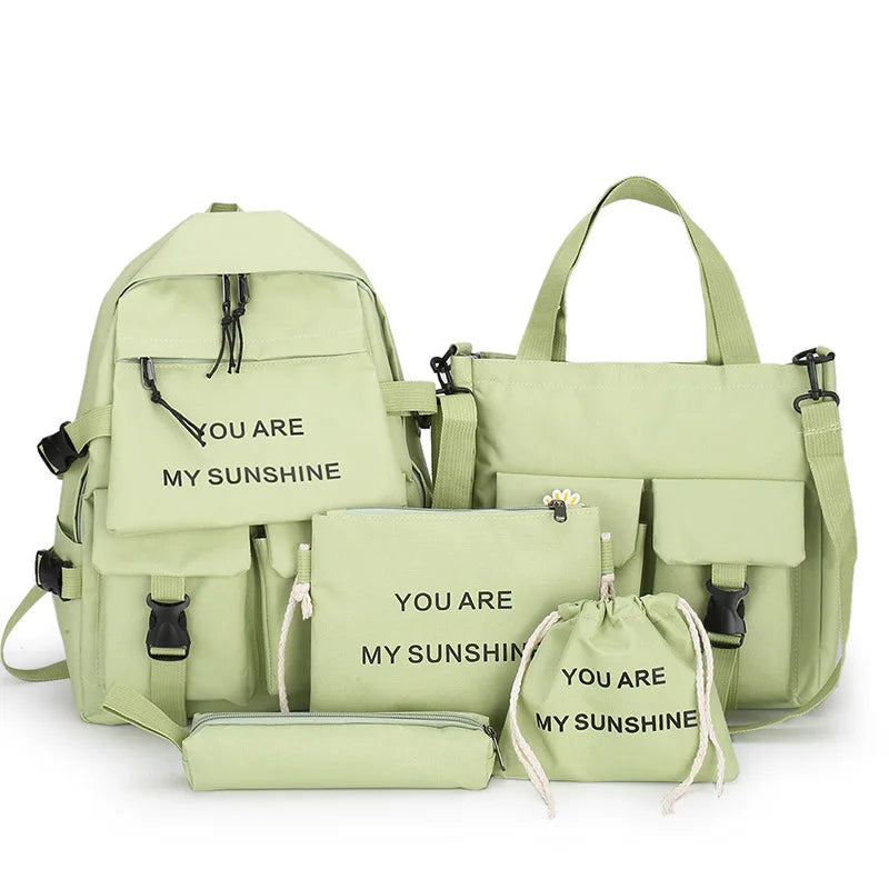 Mochila escolar Kawaii para niños y niñas, conjunto de 4 piezas, mochilas escolares para adolescentes y niñas