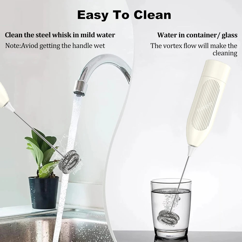 Espumador de Leche Eléctrico, Mini Batidor de Café, Mezclador Manual Inalámbrico para Cappuccino y Latte