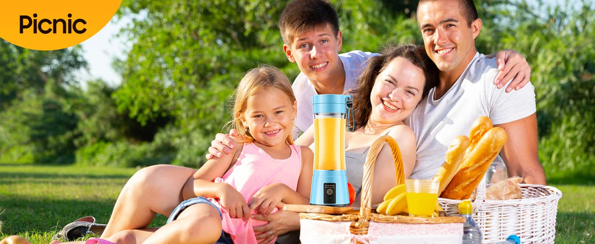 Licuadora de Jugos Doméstica de 380ml, Mini Licuadora Eléctrica Recargable por USB, Mezcladora de Batidos, Licuadora Portátil para Picnic al Aire Libre