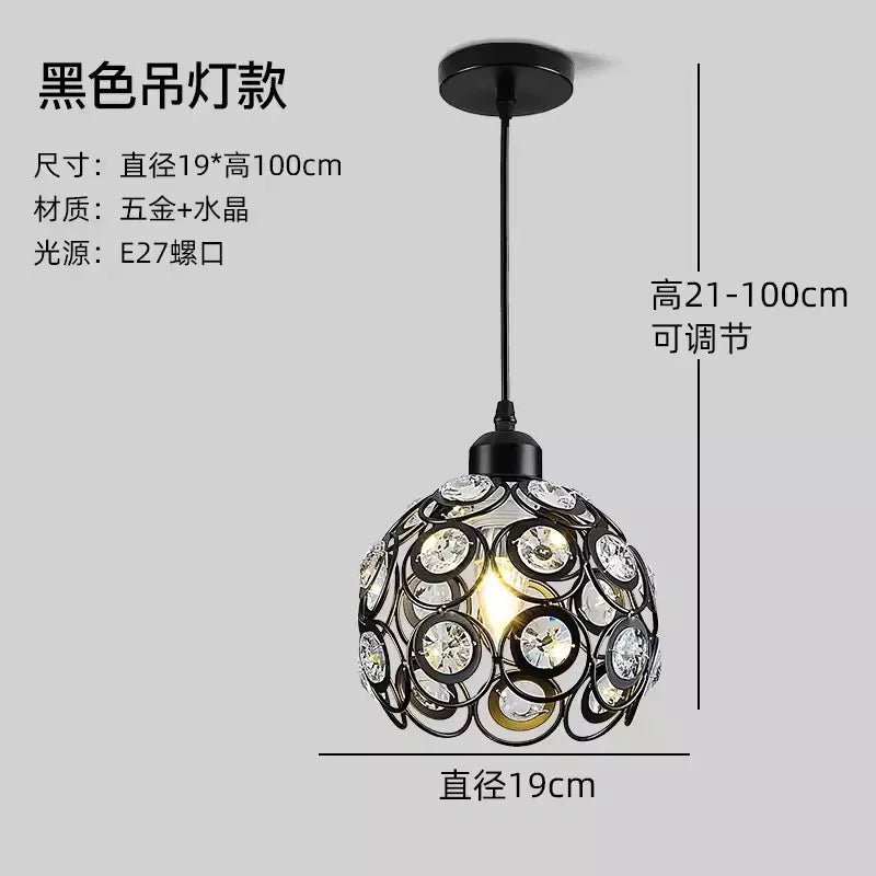 Lámpara Led de cristal para pasillo, balcón, luz de techo, estilo nórdico, personalidad, candelabro pequeño creativo, lámparas de entrada