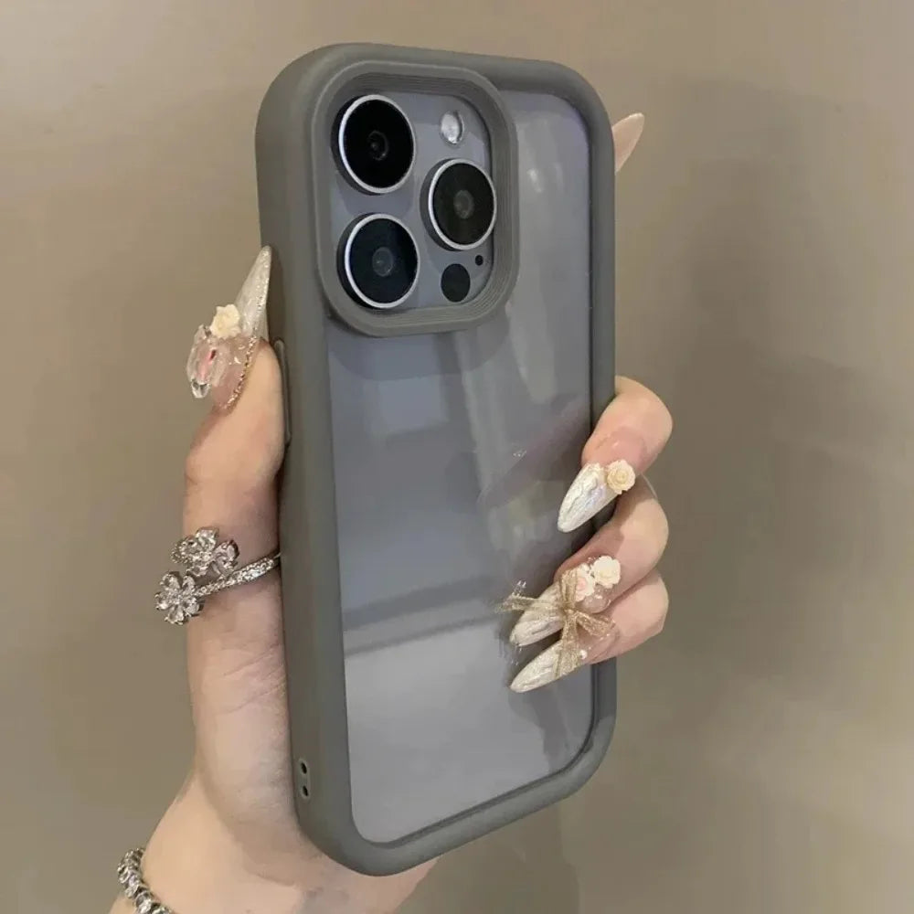 Funda de teléfono transparente de lujo para iPhone 17 Air 11 12 13 14 15 16 17 Pro Max Plus, funda de parachoques transparente a prueba de golpes