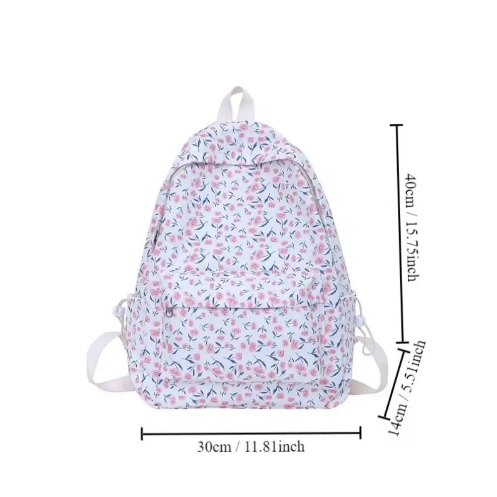 Mochila para estudiantes de moda de alta calidad, bolso escolar Floral de nailon para ocio, bolso de hombro informal estético para viaje