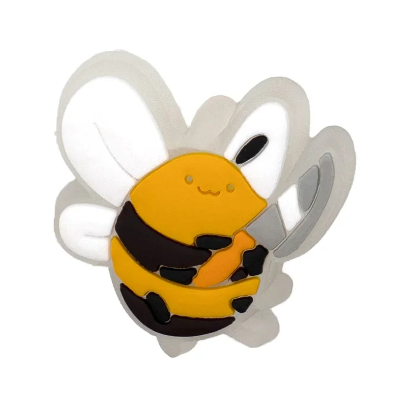 1/16 Uds. Dijes LED para zapatos salamandra unicornio perros decoraciones para zapatos iluminadas pato amarillo pines LED accesorios para mujeres hombres niños