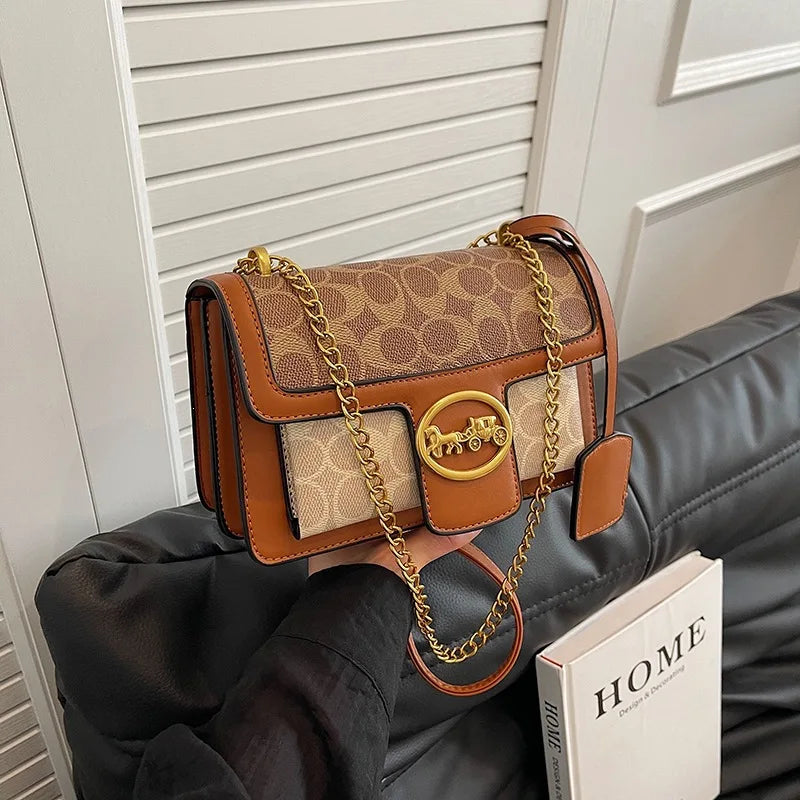 Bolso de Mujer de Diseño Avanzado 2026, Nuevo, Moderno y Elegante, con Cadena, Versátil, Bandolera, Bolso Cuadrado Pequeño