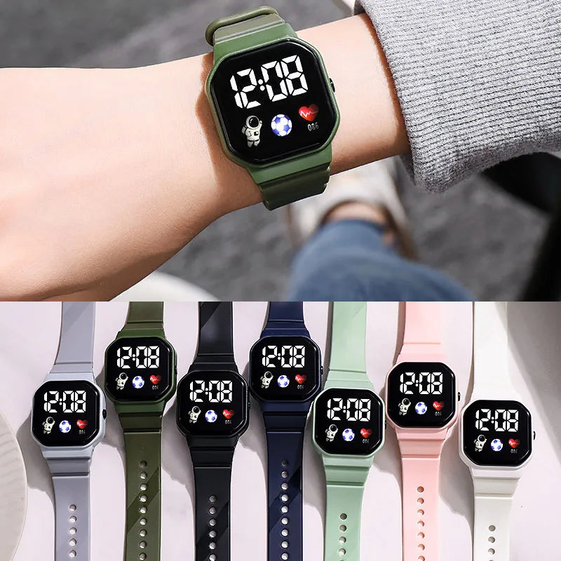 Reloj Deportivo para Niños, Relojes Digitales LED, Correa de Silicona de Fútbol, Reloj de Pulsera Electrónico Impermeable para Niños y Niñas, Regalos