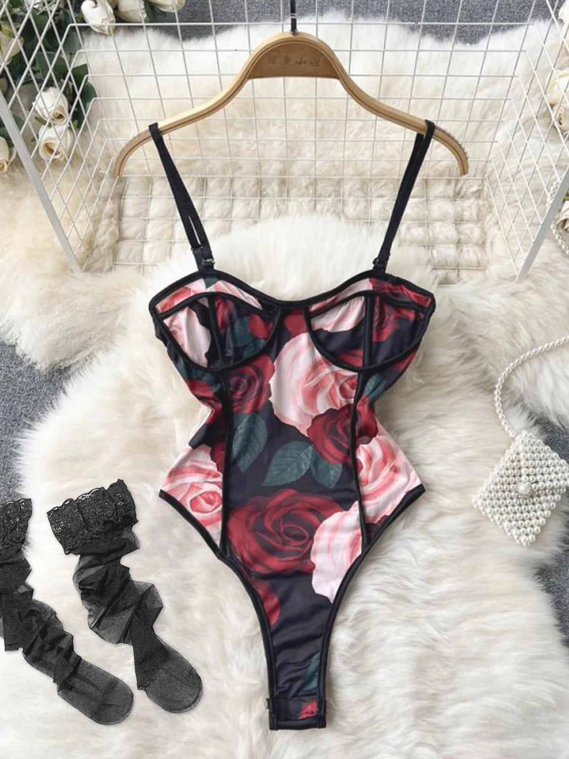 Ropa de dormir para fiesta de San Valentín, Catsuits combinados, peleles de tiras de malla eróticos íntimos ajustados, monos de mujer, lencería, conjuntos sexys
