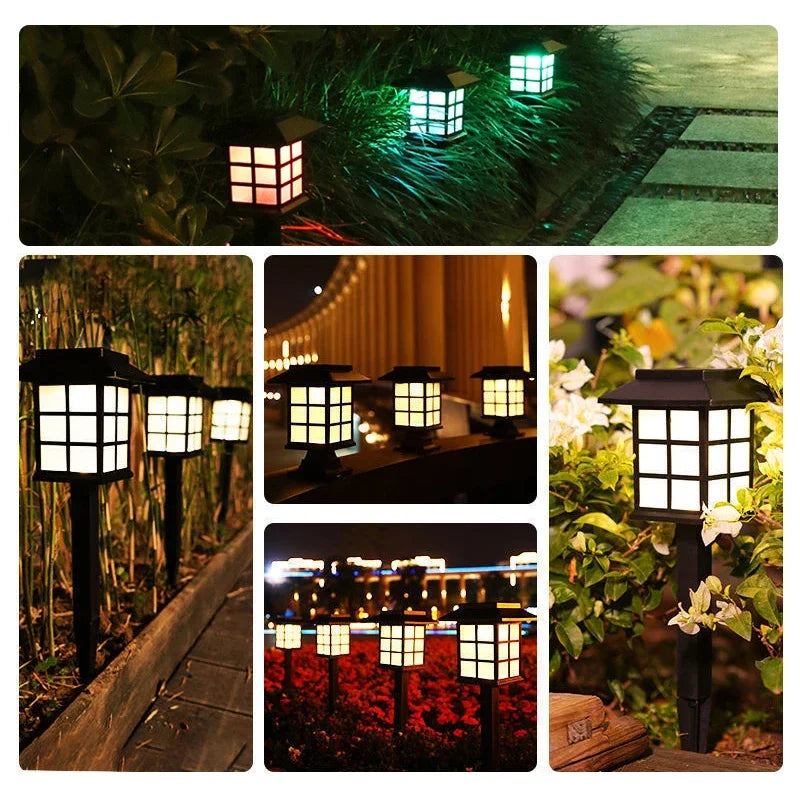Paquete de 2 luces solares para caminos, lámpara Solar para exteriores, iluminación de paisaje impermeable para jardín, Patio, pasarela, entrada, decoración de acampada