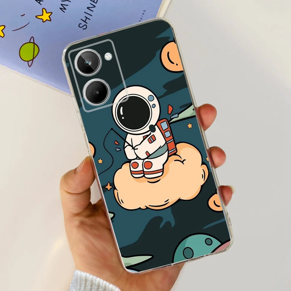 Para Realme 10 4G RMX3630 funda de teléfono suave de silicona TPU a prueba de golpes para Realme 10 funda protectora trasera con diseño de dibujos animados bonitos
