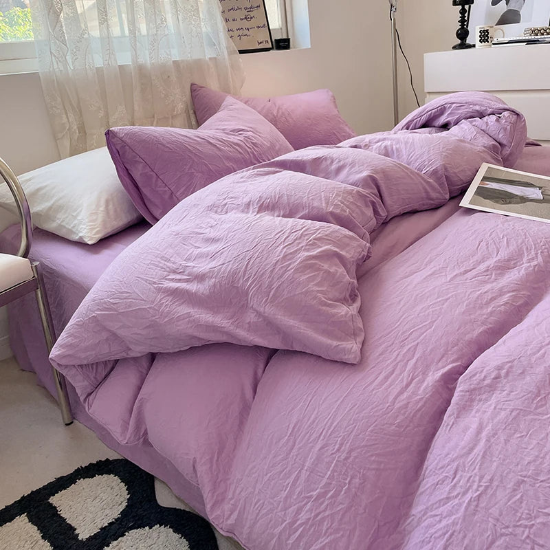 Juegos de fundas de edredón gris oscuro a la moda, fundas de edredón cepilladas, juegos de cama individual doble Queen, funda de almohada para niños, funda de edredón sólida