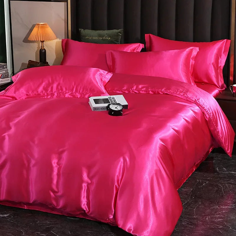 100% juegos de cama de seda pura, funda de edredón de alta gama, funda nórdica, sábanas, fundas de almohada, 4 Uds., juegos de ropa de cama de lujo Natural