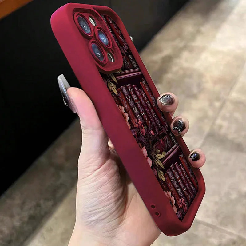 Para iPhone 13 fundas con estampado de estantería de acuarela floral funda de teléfono suave para iPhone 11 12 14 15 16 Pro Max XS X XR 7 8 Plus
