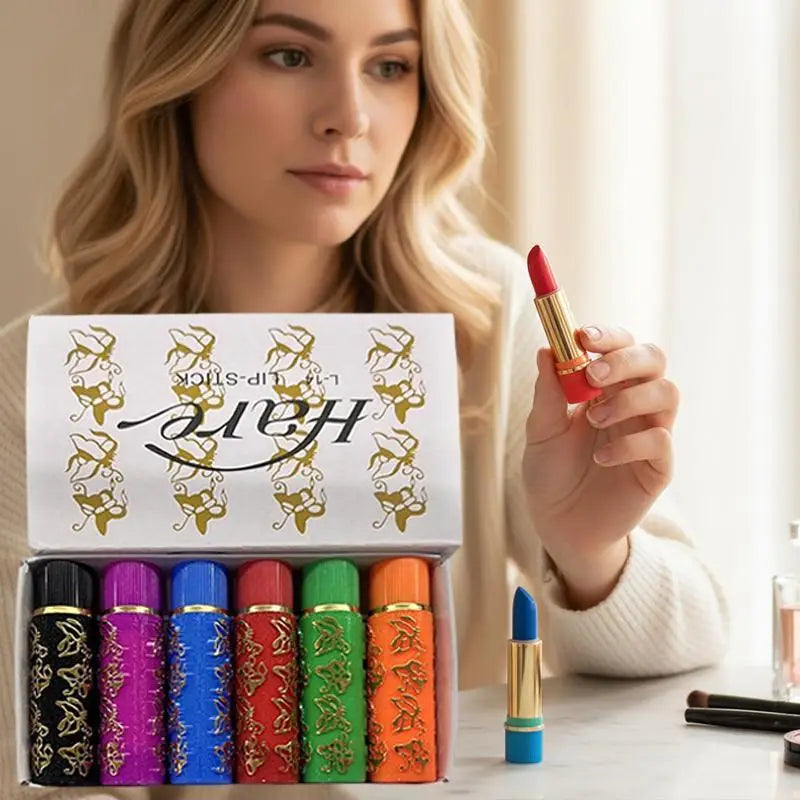 Set de Lápices Labiales Impermeables, Maquillaje Mate, Hidratante, Estilo Moderno, Color Duradero, Tubo de Labios Cosmético, No Grasoso