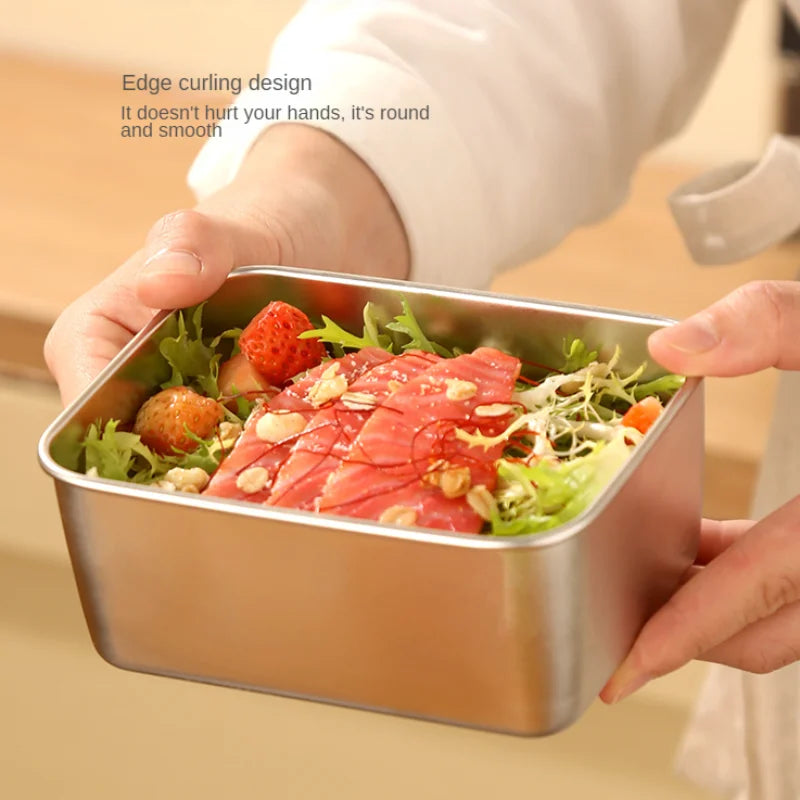 Juego de 6 recipientes de acero inoxidable para almacenar alimentos con tapas - Herméticos, apilables y reutilizables para camping, picnics, escuela