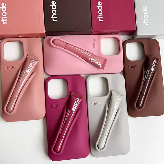 Funda para iPhone 17 16E 16 12 13 14 15 11 Pro Max Plus con diseño de brillo labial de vainilla, espresso y frambuesa Autumn Ribbon Toast