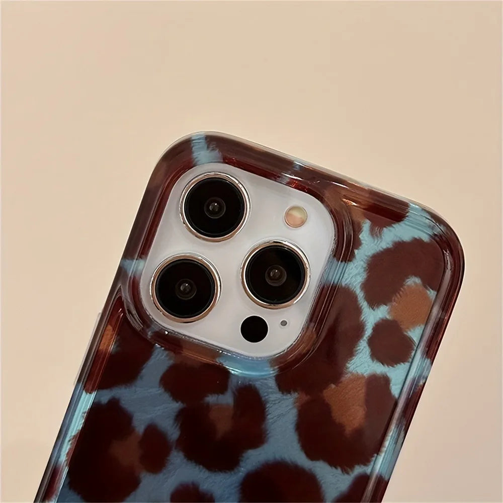 Funda de teléfono suave con estampado de leopardo y manchas de moda Simple para iPhone 17 fundas iPhone 16 Pro Max 15 14 13 12 11 XS X XR 7 8 Plus