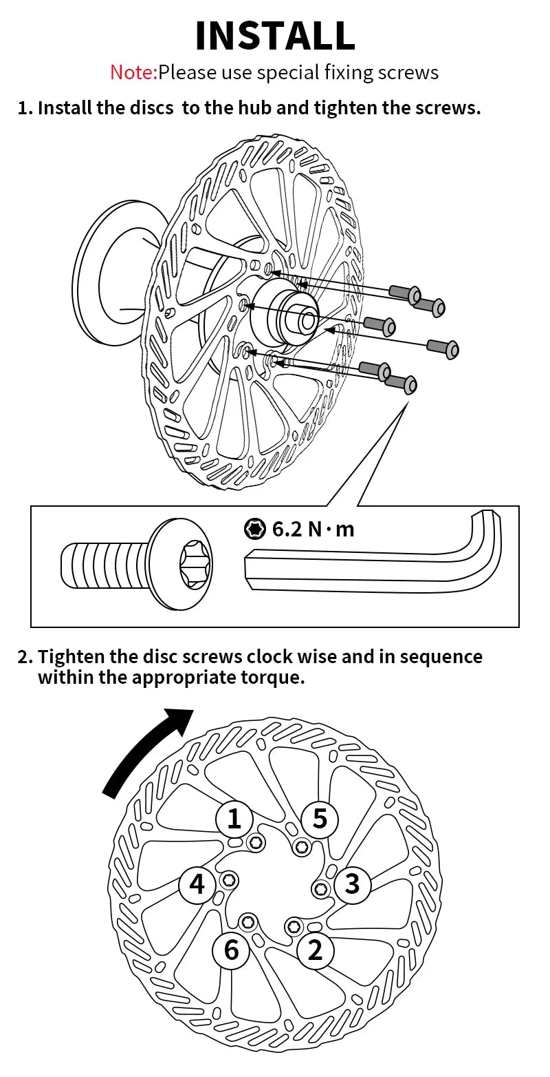 BUCKLOS-Rotor de freno de disco hidráulico ultraligero para bicicleta de montaña, disco de freno de bicicleta de carreras de carretera de montaña de 160/180/203mm con 6 pernos gratis