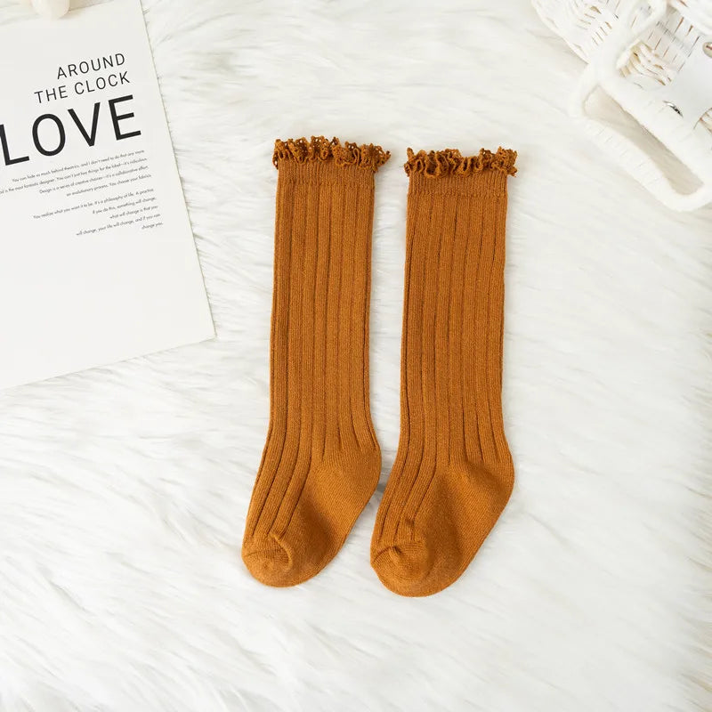 Calcetines Largos con Encaje para Niñas